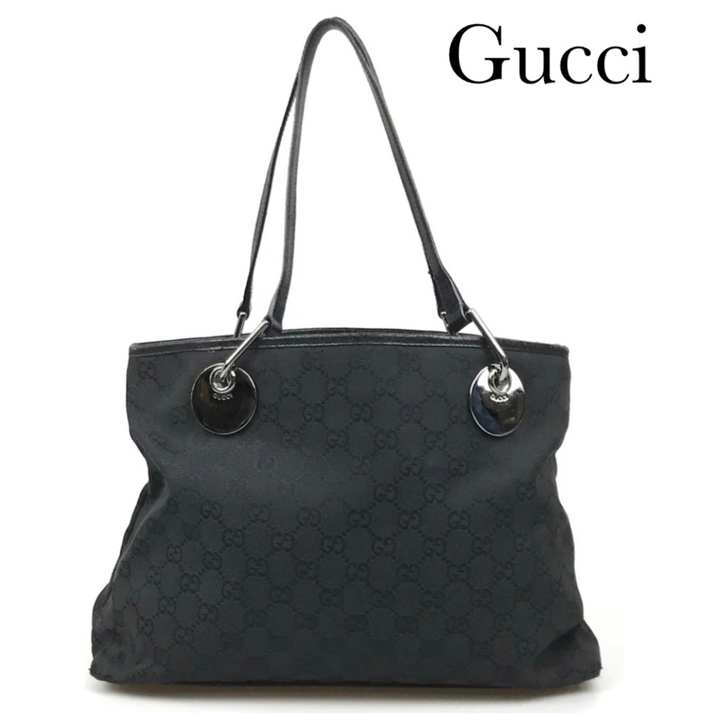 Gucci Vintage Black Eclipse GG canvas tote